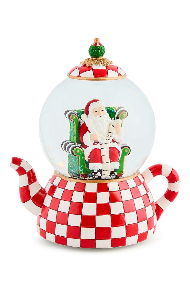 Check It Out Teapot Snow Globe, Main, color, RED