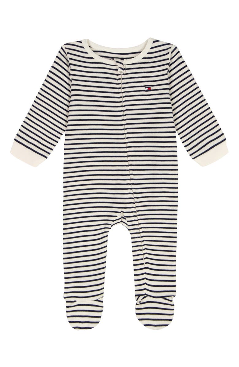 Tommy Hilfiger Cotton Blend Footie, Main, color, Navy