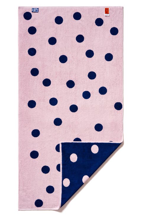 Set of 3 Reversible Stripe Bath Towels