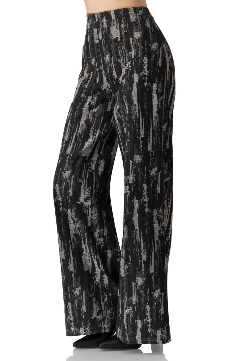 Abstract Print Wide-Leg Jeans, Alternate, color, Black