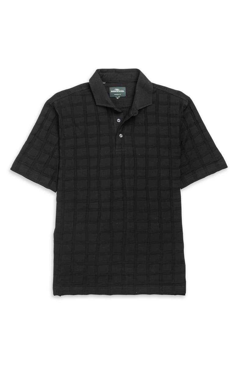 Rodd & Gunn Rosskeen Textured Cotton Polo, Alternate, color, Noir