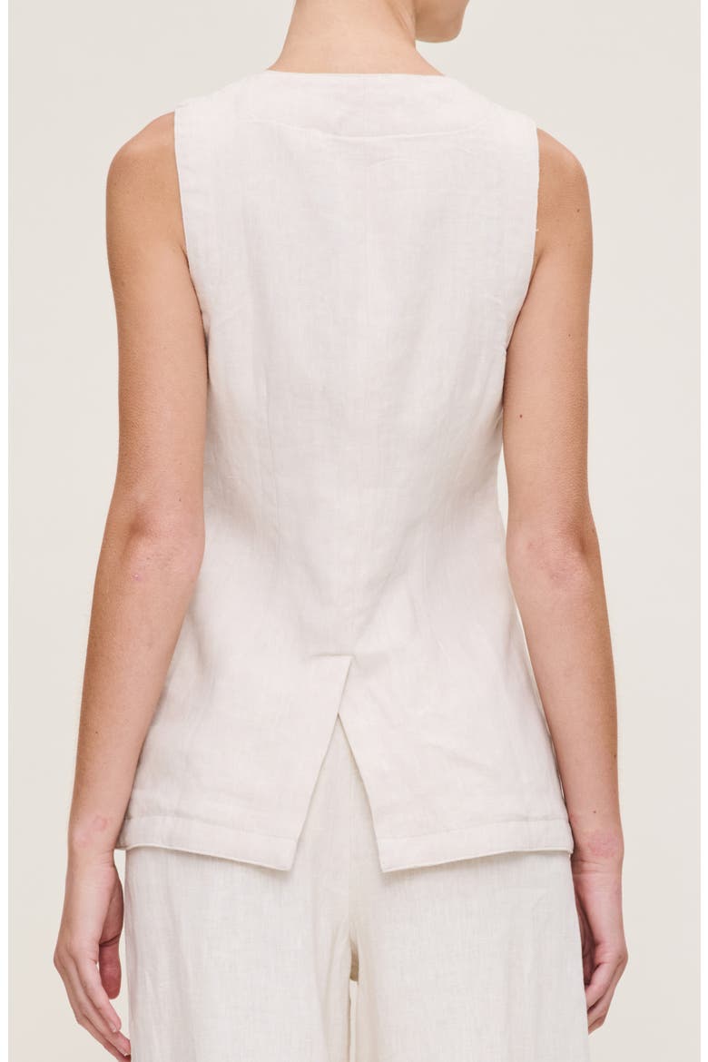 Amalie Linen Vest, Alternate, color, FLAX LINEN