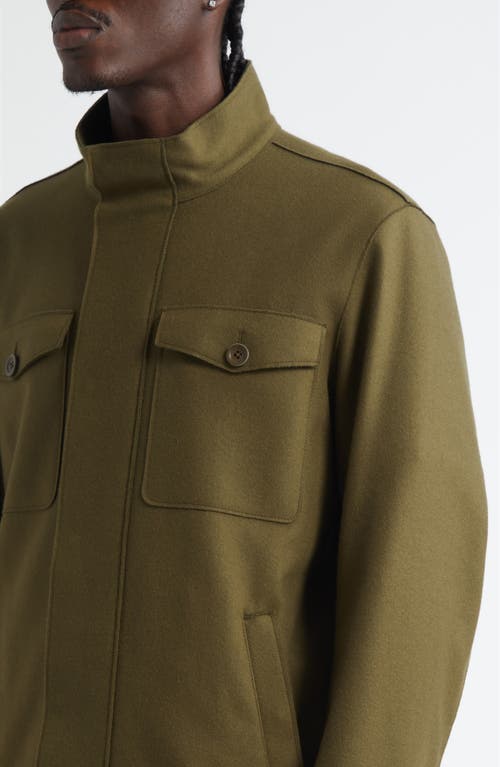 Herno Virgin Wool Blend Shirt Jacket In Green