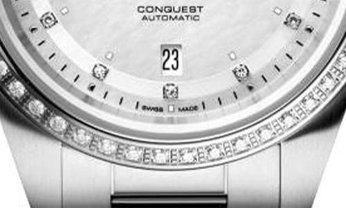 Longines Conquest Diamond & Mother-of-pearl Automatic Bracelet Watch, 30mm In White Mother Of Pearl