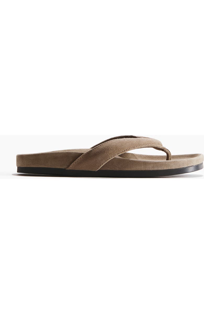 H&M Leather Flip-flops, Alternate, color, Taupe