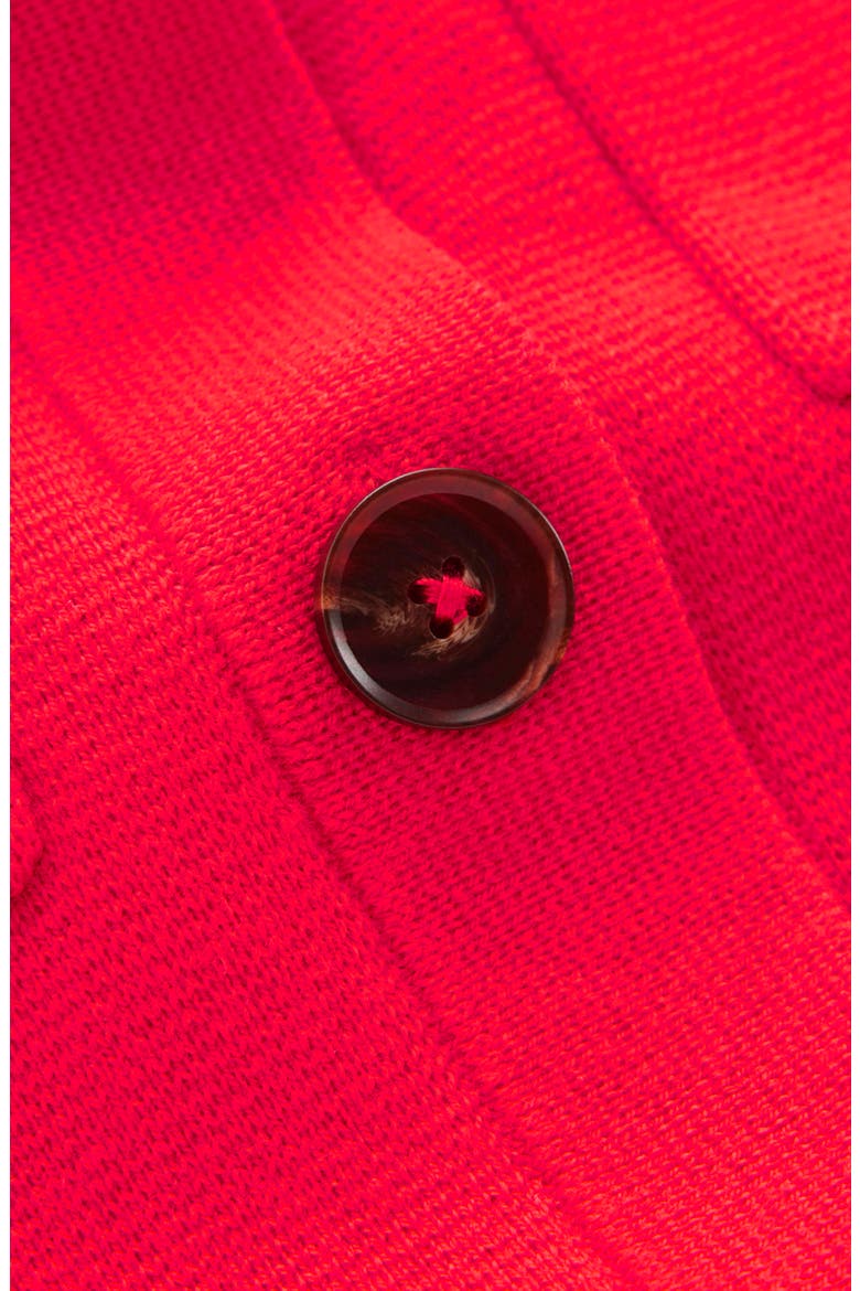 Knit Button-up Top, Alternate, color, POPPY RED