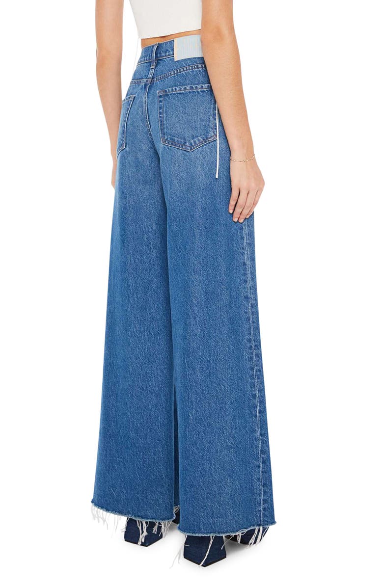 MOTHER The Lunch Line Sneak High Waist Frayed Hem Wide Leg Jeans, Alternate, color, 