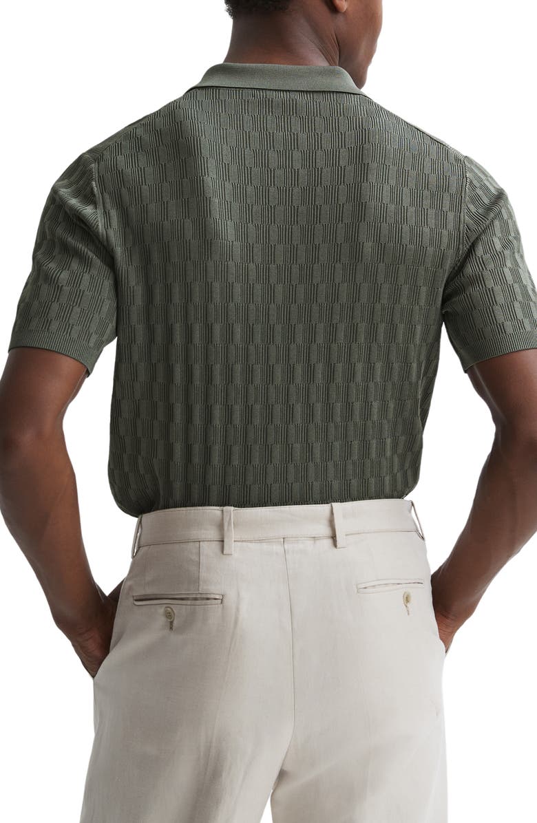 Reiss Ubud Textured Mosaic Quarter Zip Polo Sweater, Alternate, color,