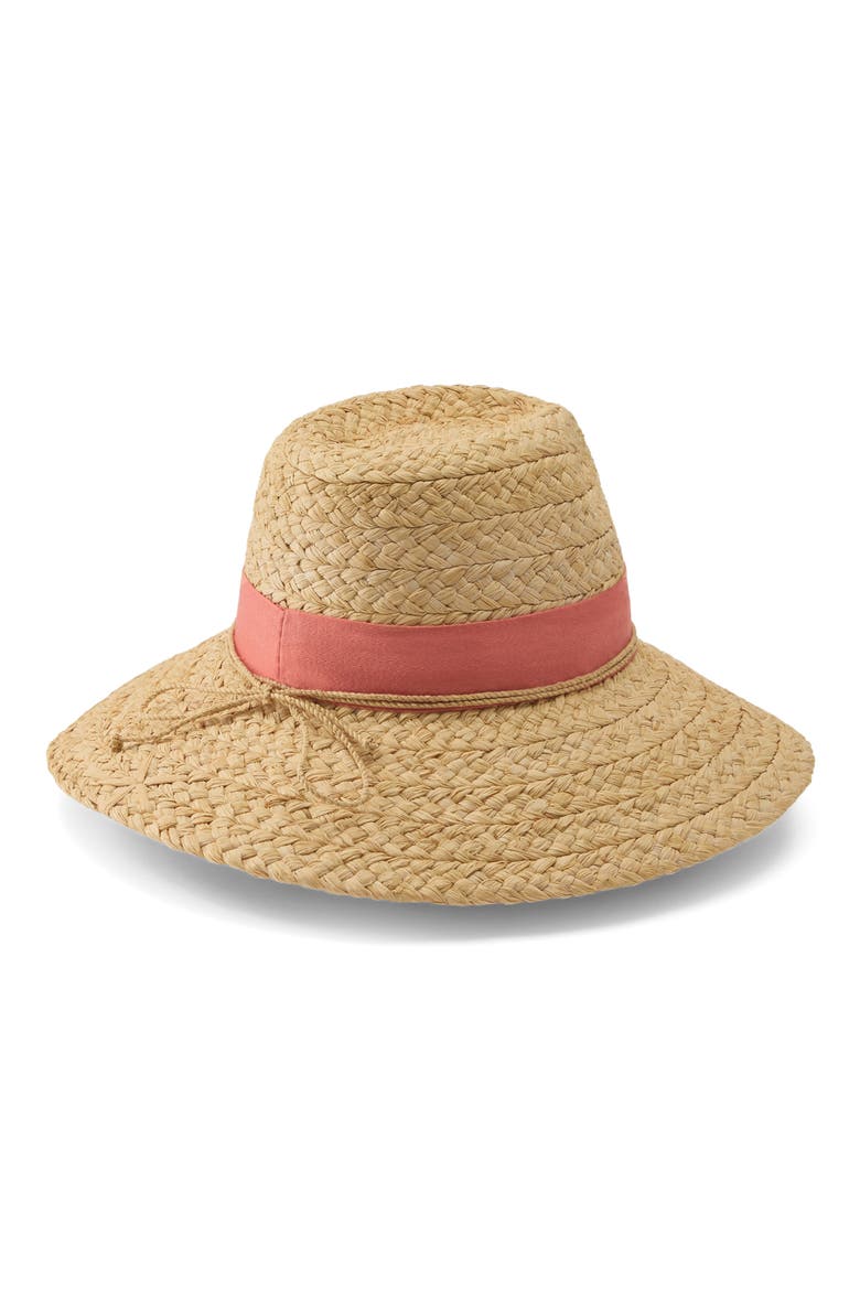 Leoni Raffia Straw Sun Hat, Alternate, color, NATURAL/ POMELO