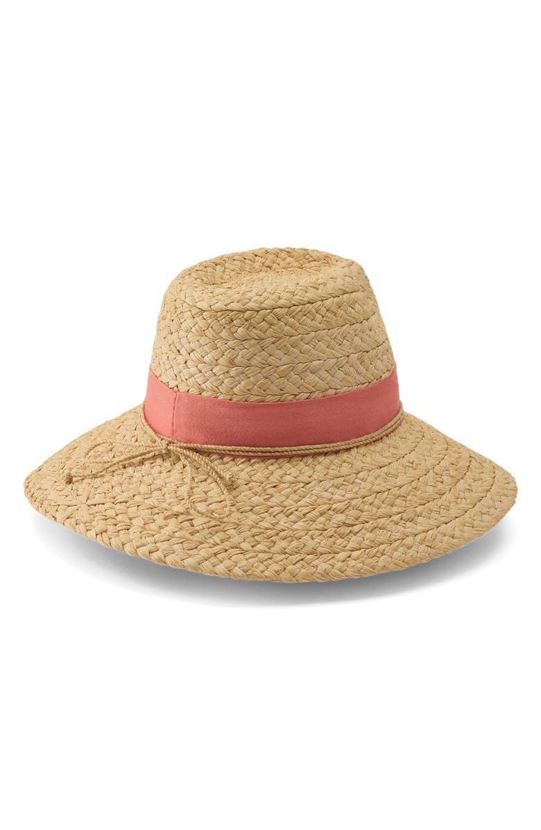 Helen Kaminski Leoni Raffia Straw Sun Hat, Alternate, color, Natural/ Pomelo