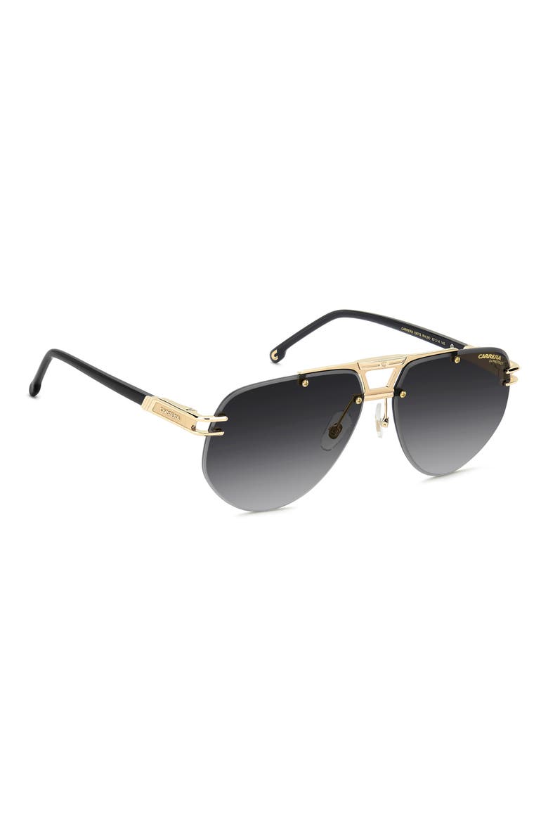 63mm Gradient Oversize Rectangular Sunglasses, Alternate, color, GOLD BLACK/ DARK GREY SF