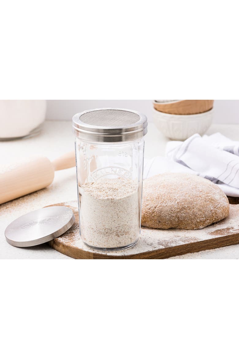 Sifter Jar Set, 0.5L Glass Baking Shaker with Mesh Lid and Cap, Alternate, color, Clear