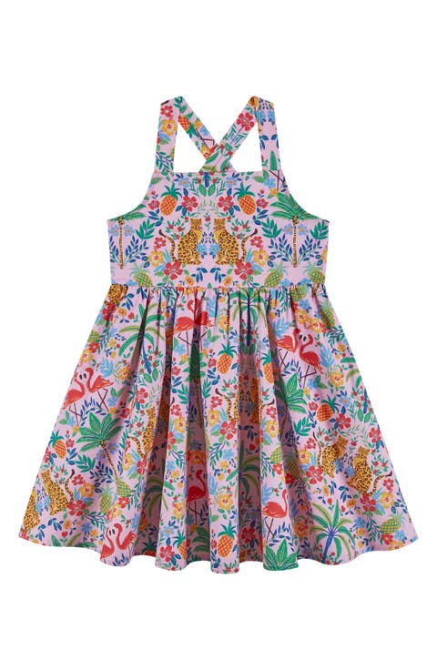 Kids' Cheetah Cotton Poplin Party Dress