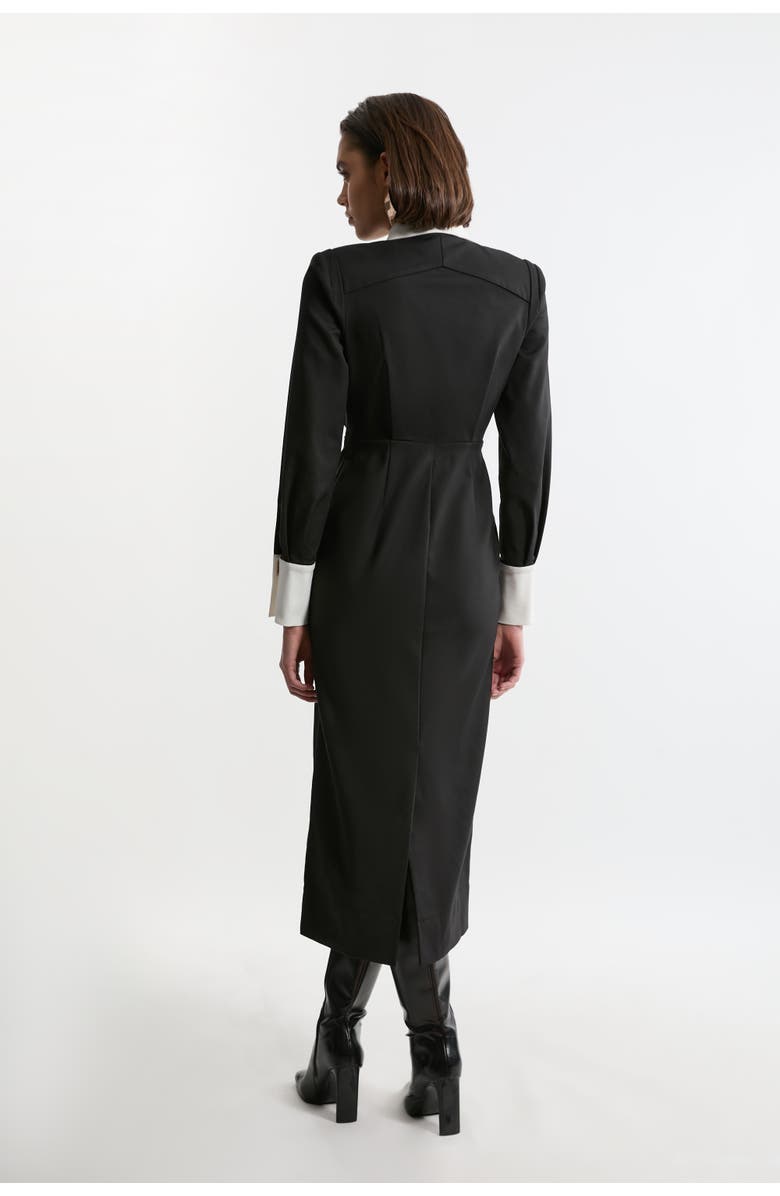 Karen Millen Petite Maxi Shirt Dress, Alternate, color, Mono