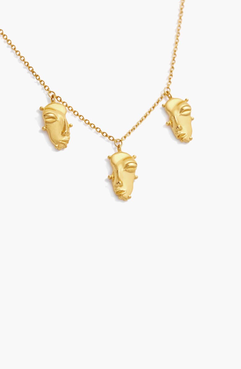 YOJ Visage Mini Charm Necklace in Gold, Alternate, color, Gold