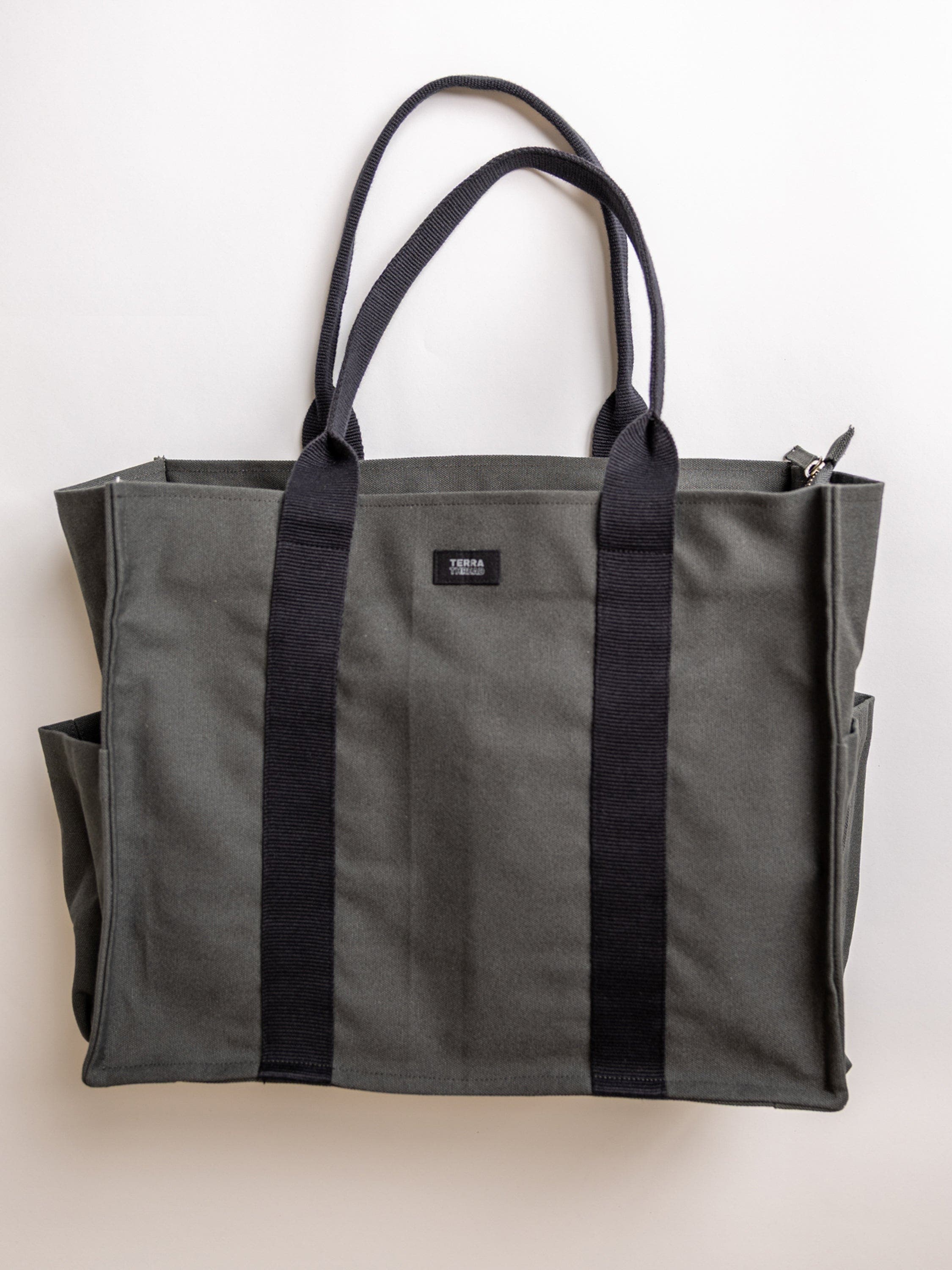 Terra Thread Organic Cotton Everyday Canvas Tote, Main, color, Charcoal Grey