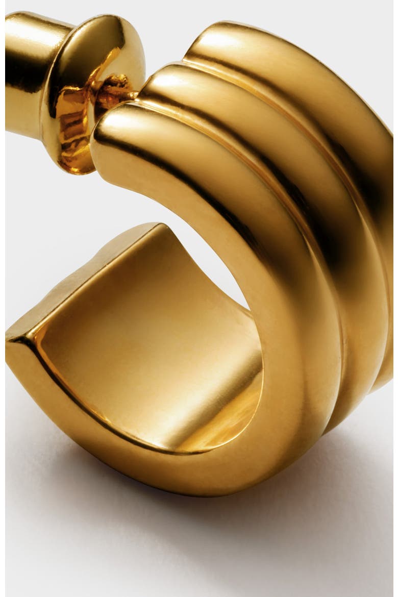 Hanna Huggie Hoop Earrings, Alternate, color, Gold