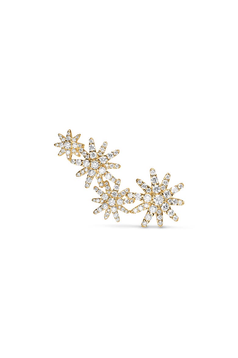 Starburst Pavé Diamond Ear Climbers, Alternate, color, GOLD