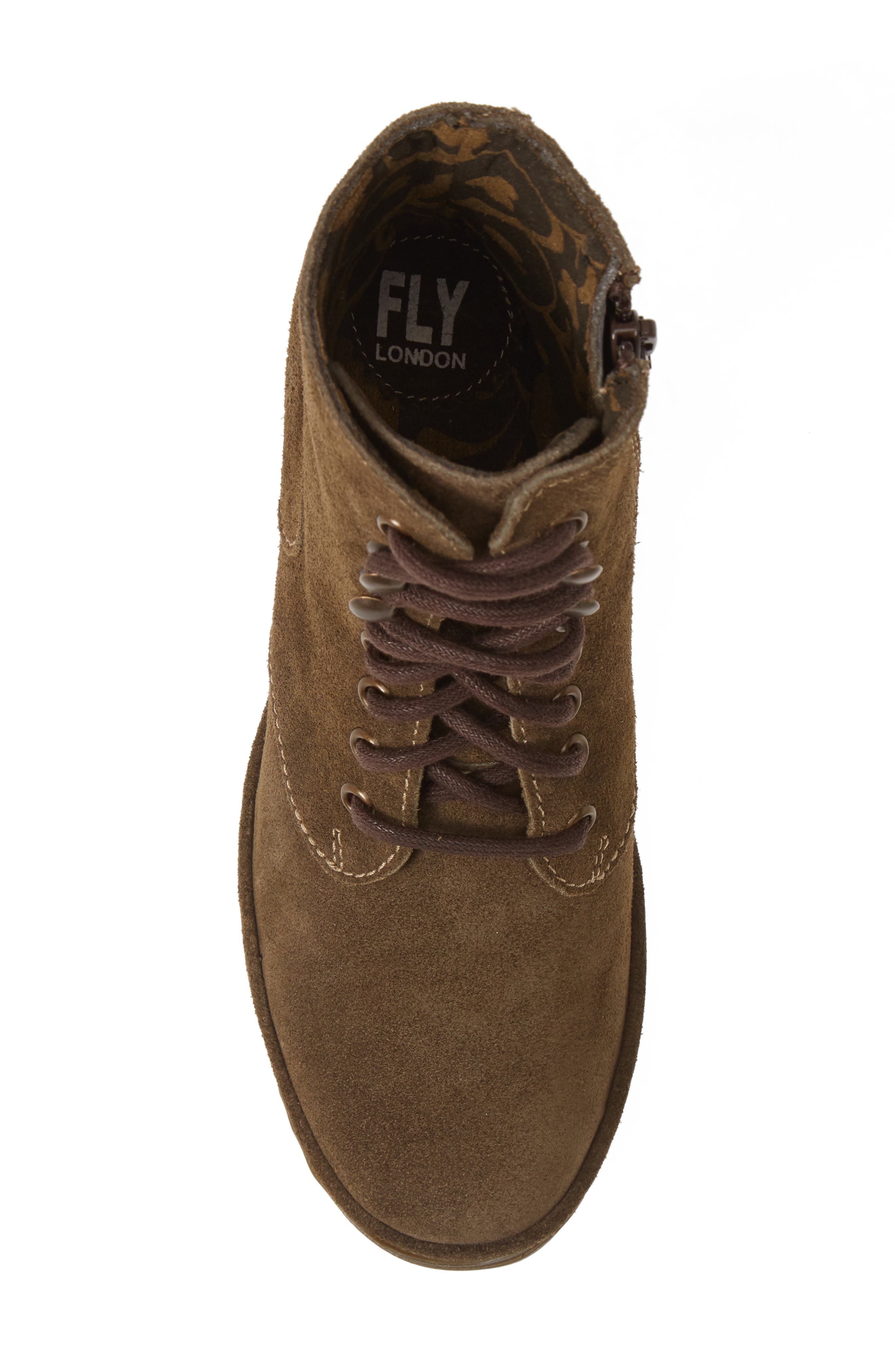 Ygot Wedge Bootie, Alternate, color, SLUDGE OIL SUEDE