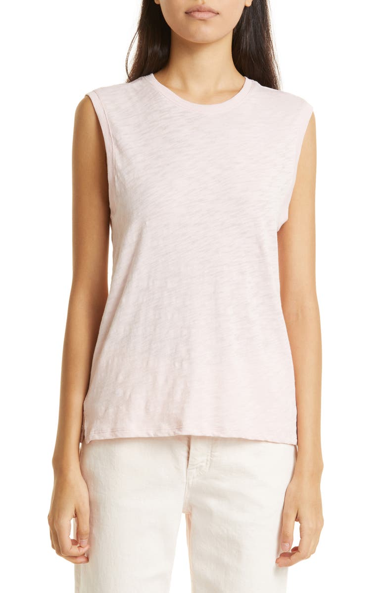 ATM Anthony Thomas Melillo Schoolboy Cotton Slub Jersey Sleeveless T-Shirt, Main, color, Pale Summer Rose