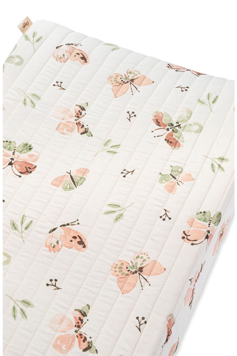Quilted Changing Pad Cover, Alternate, color, BEIGE BUTTERFLY