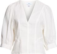 Reiss Evie Linen V-Neck Top