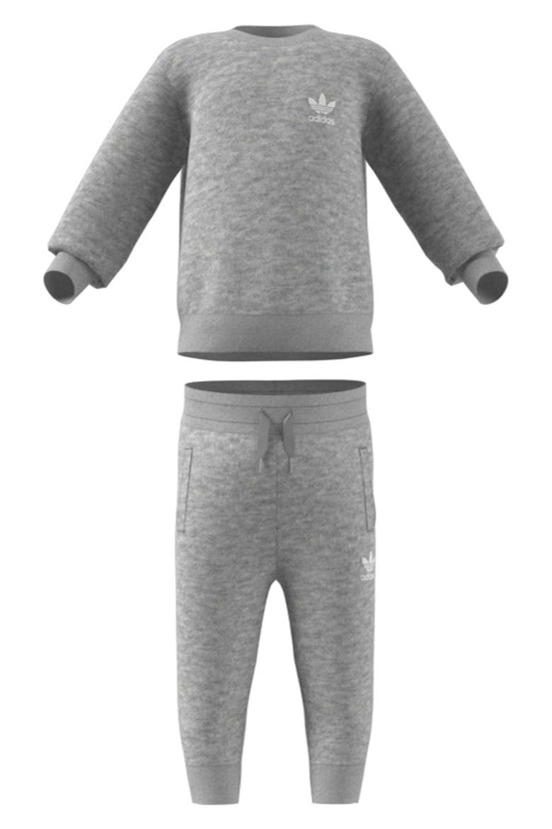 Kids' Adicolor Trefoil Sweatshirt & Pants Set, Main, color, MEDIUM GREY HEATHER