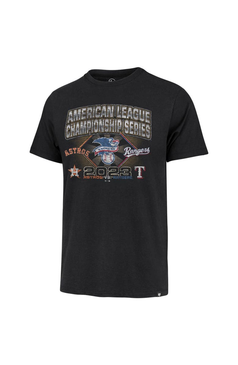 '47 Men's '47 Black Houston Astros vs. Texas Rangers 2023 ALCS Matchup Franklin T-Shirt, Alternate, color,