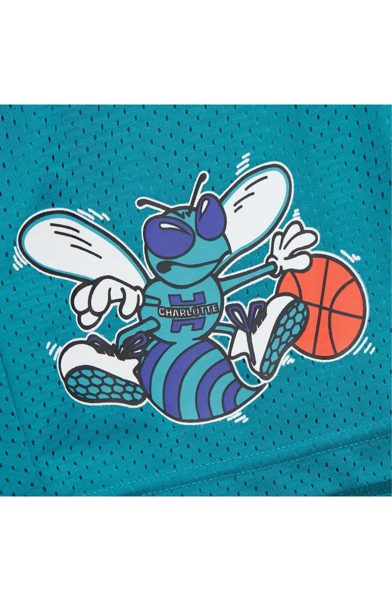 Mitchell & Ness Men's Mitchell & Ness Teal Charlotte Hornets Hardwood Classics Gameday Mesh Shorts, Alternate, color, 
