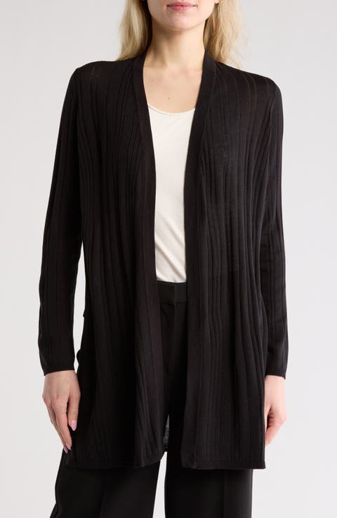 V-Neck Ribbed Duster Cardigan