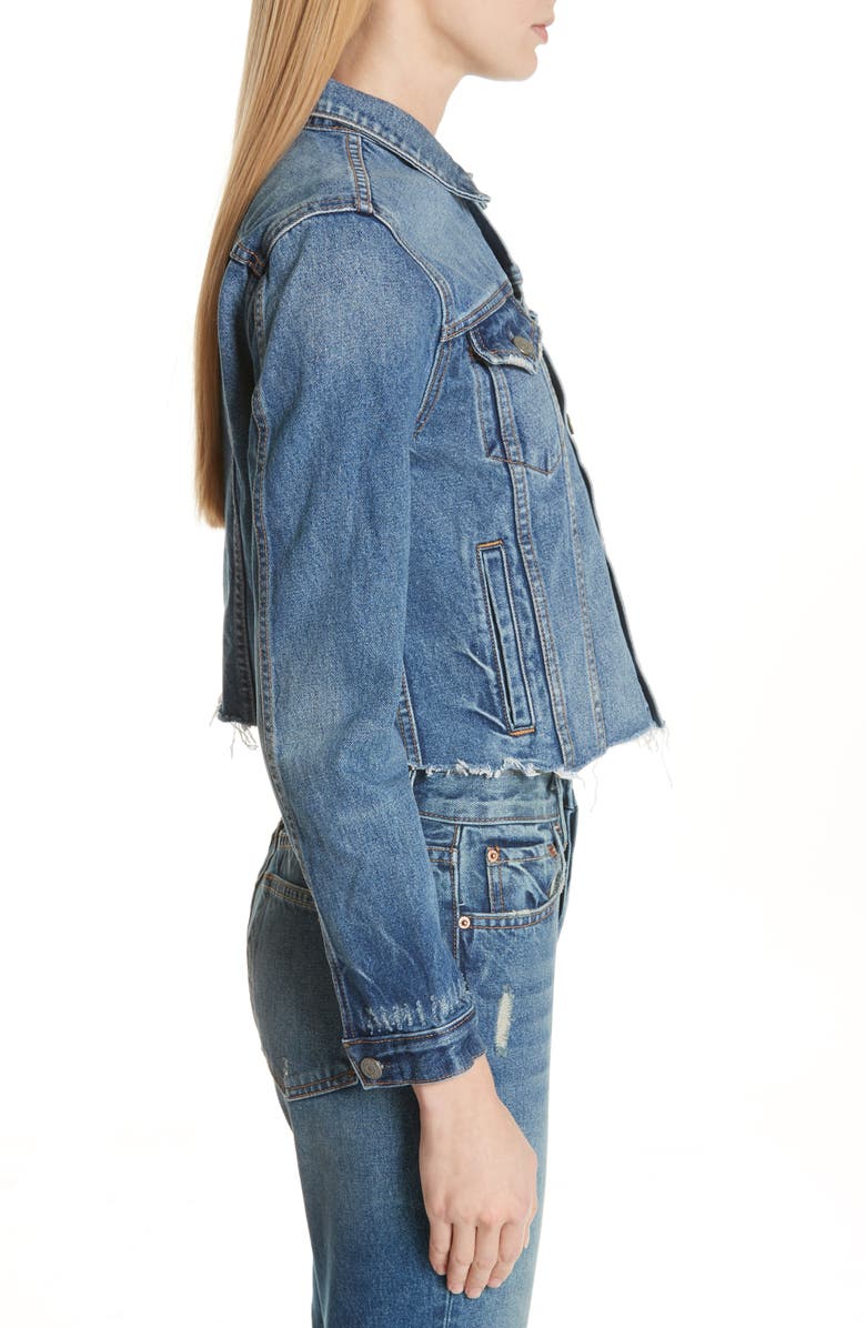 GRLFRND Cara Crop Denim Jacket, Alternate, color, 