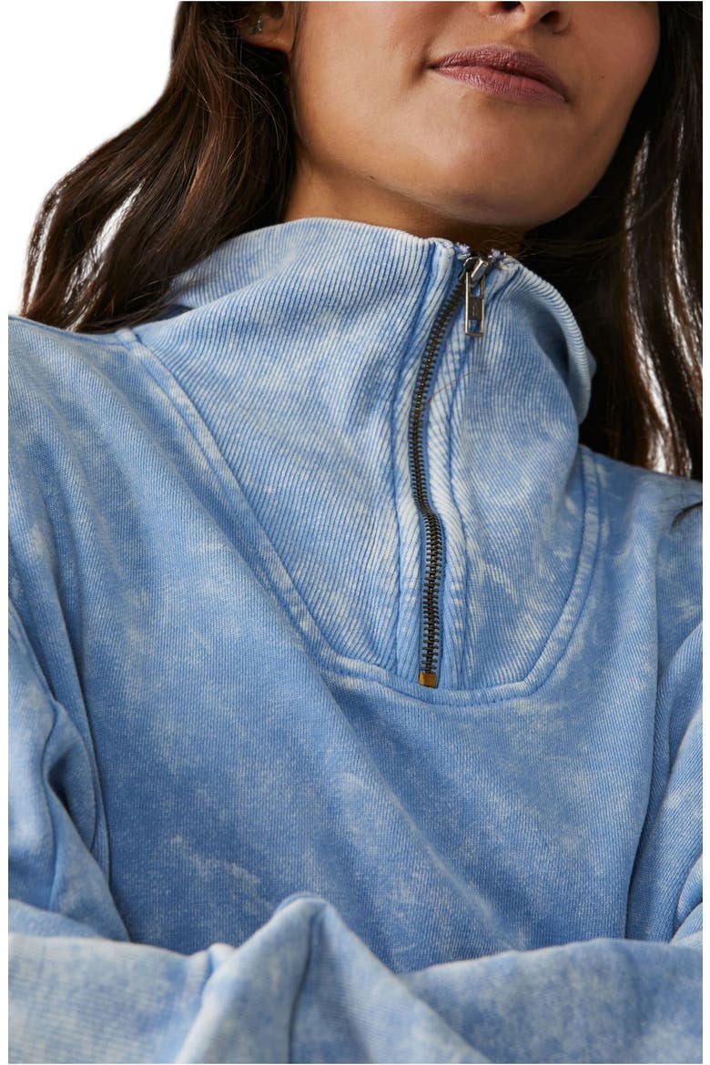 Valley Girl Half Zip Crop Sweatshirt, Alternate, color, CLOUDY WATERS