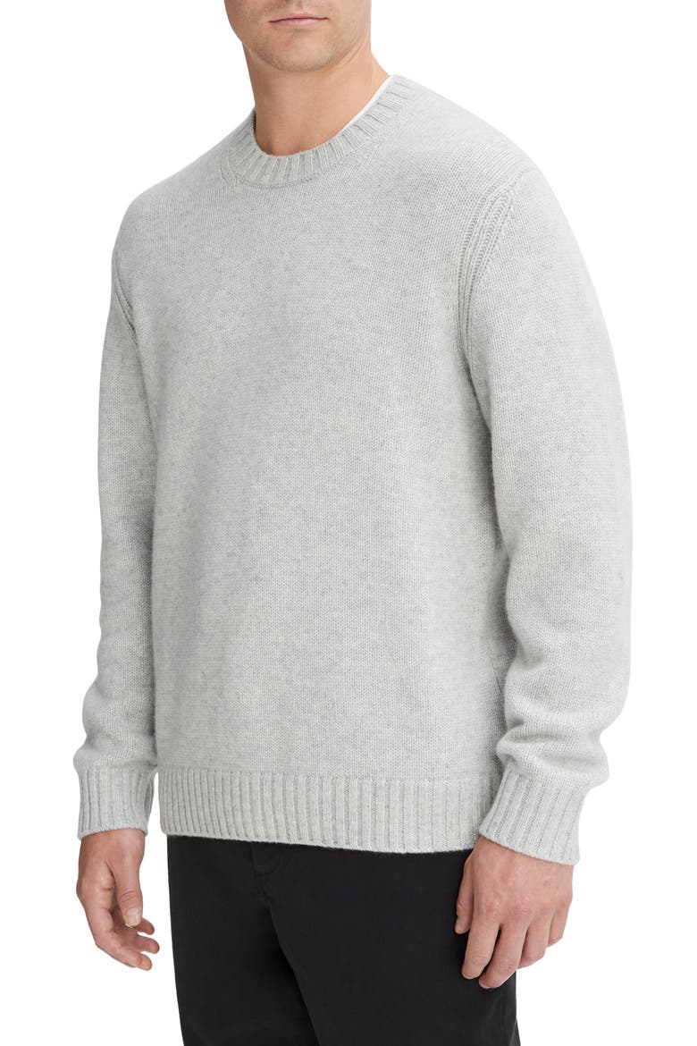 Relaxed Fit Wool & Cashmere Sweater, Alternate, color, LIGHT HEATHER GREY
