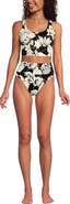 Lands' End Tugless Tankini Top and High Waisted Bottom Swimsuit Set