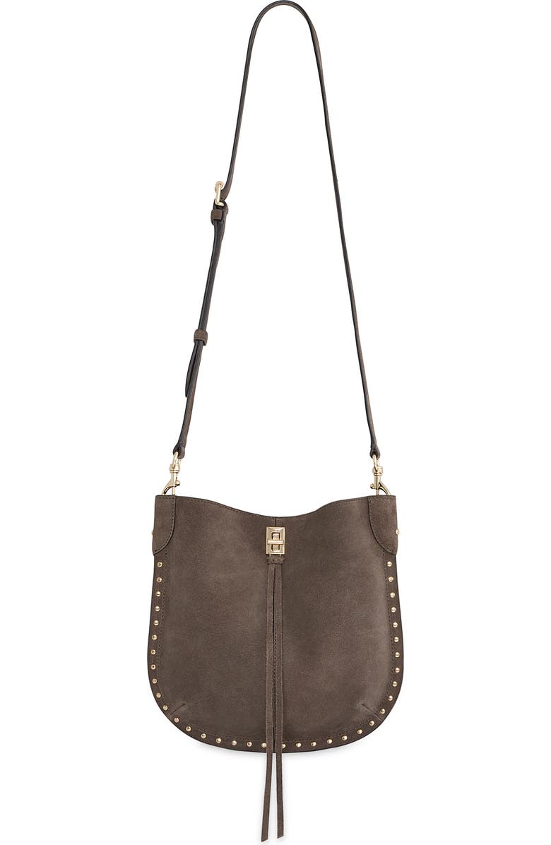 Rebecca Minkoff Darren Stud Crossbody Bag, Main, color, Porcini