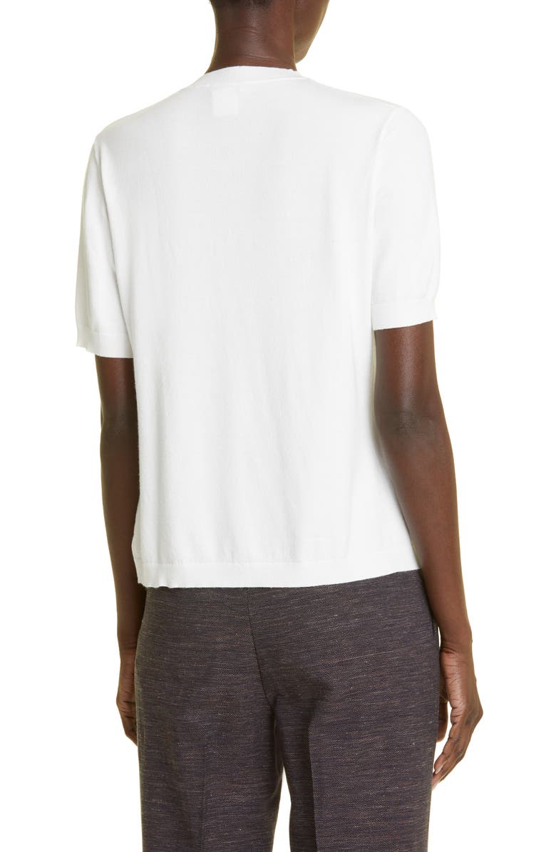 Lafayette 148 New York Short Sleeve Sweater, Alternate, color, Cloud