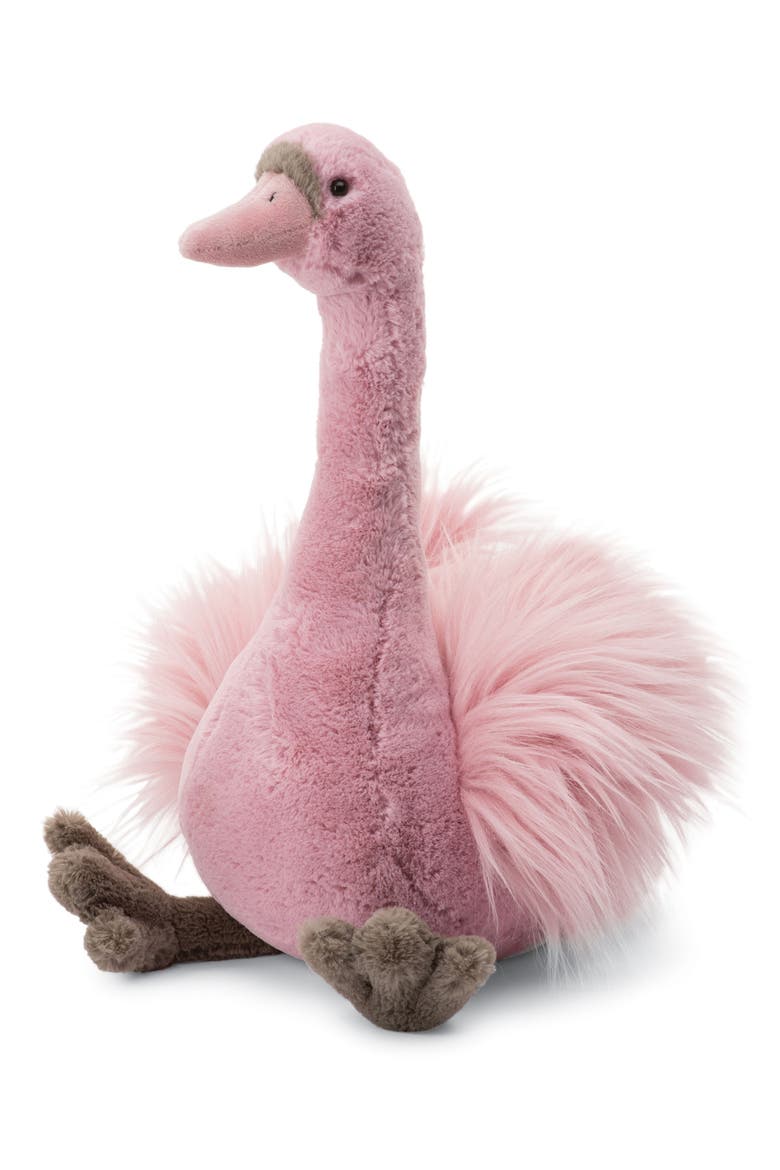 Solange Swan Stuffed Animal, Main, color, ROSE