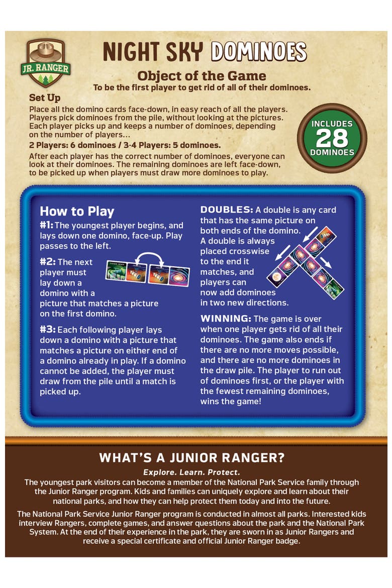 Jr. Ranger - Night Sky Picture Dominoes, Alternate, color, Multicolor