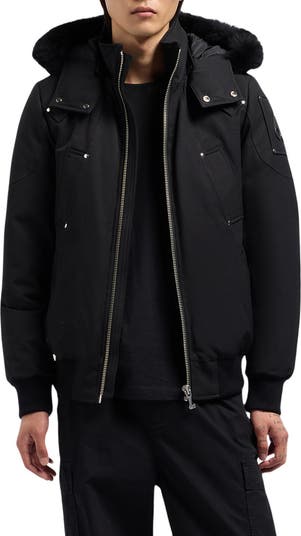 Original Genuine Shearling Trim Water Wind Resistant 650 Fill Power Down Ballistic Bomber Jacket