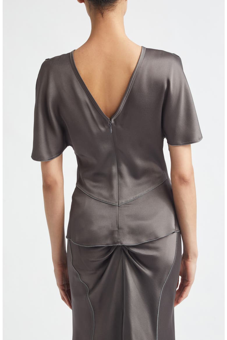 Draped Crepe Back Satin Top, Alternate, color, ORE