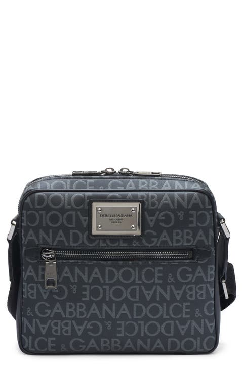 Logo Plaque Logo Jacquard Crossbody Bag