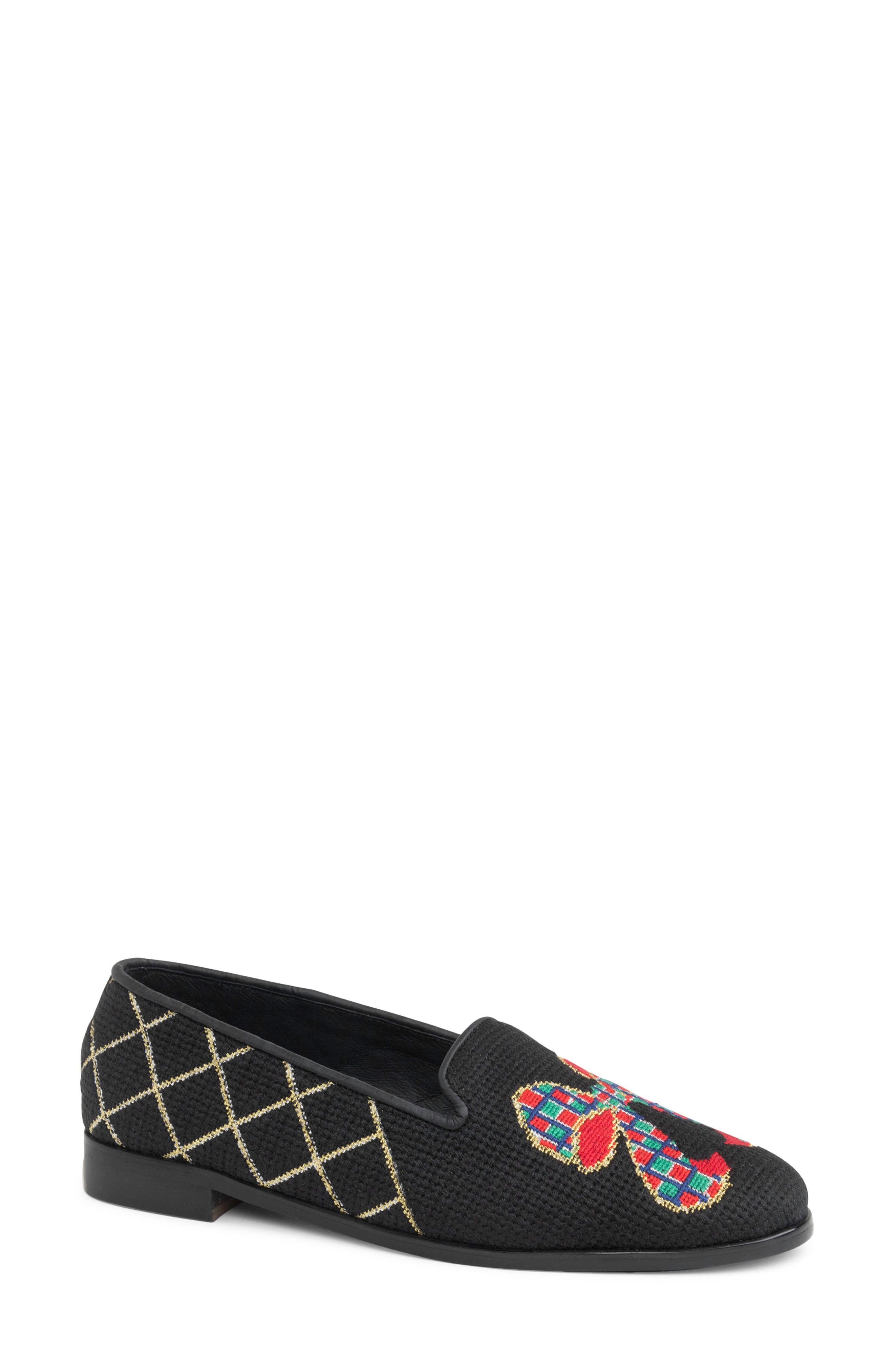 ByPaige Needlepoint Loafer, Main, color, Black Multi