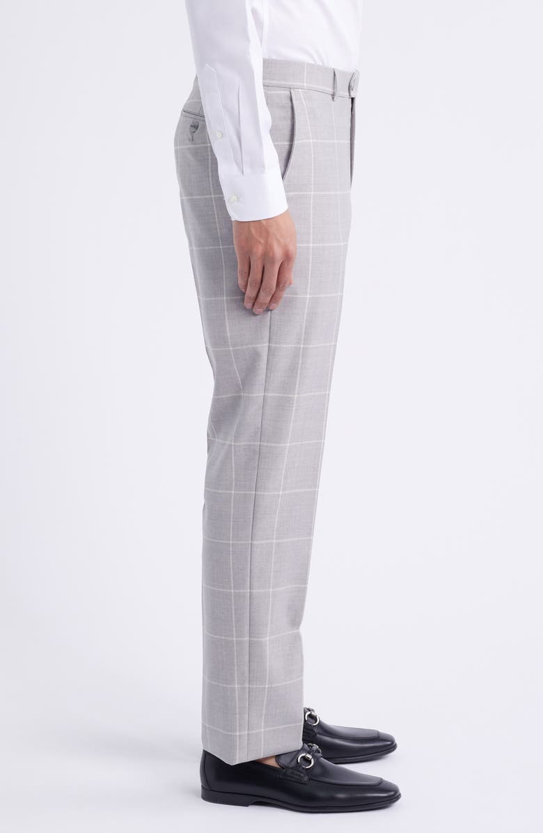 Berle Flat Front Stretch Wool Dress Pants, Alternate, color, Pearl