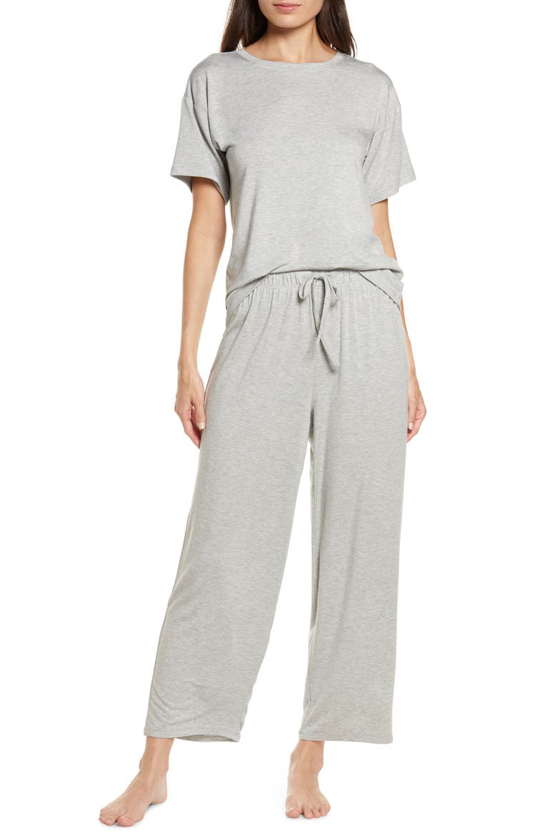 Moonlight Eco Easy Crop Pajamas, Main, color, GREY HEATHER
