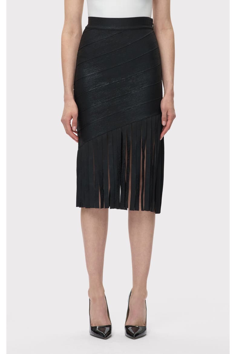 The Metallic Nicole Skirt, Main, color, BLACK FOIL