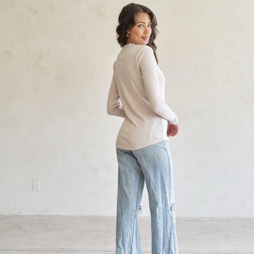 Eavolu Garda Long Sleeve Top In Bone