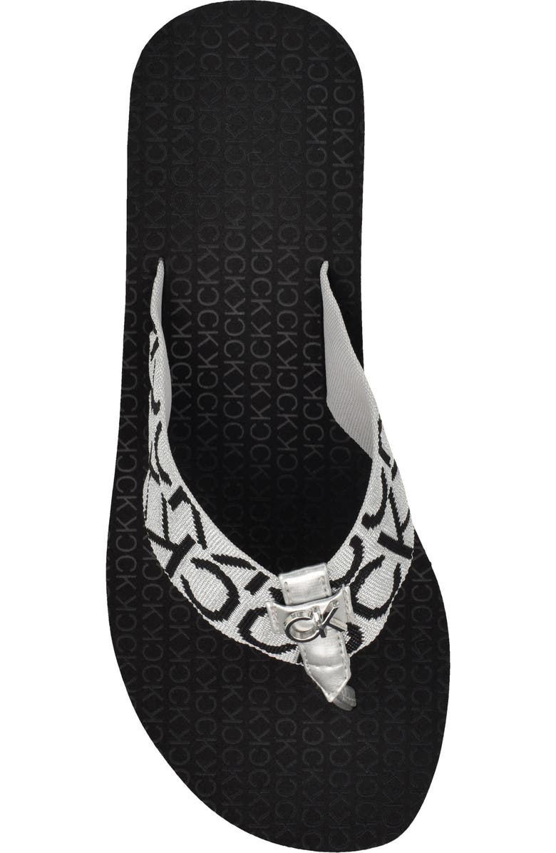 Calvin Klein Meena Wedge Flip Flop Sandal, Alternate, color, Black 004