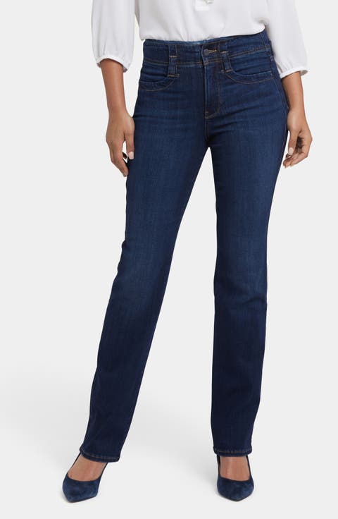 Marilyn Hollywood High Waist Straight Leg Jeans (Clear Brook)