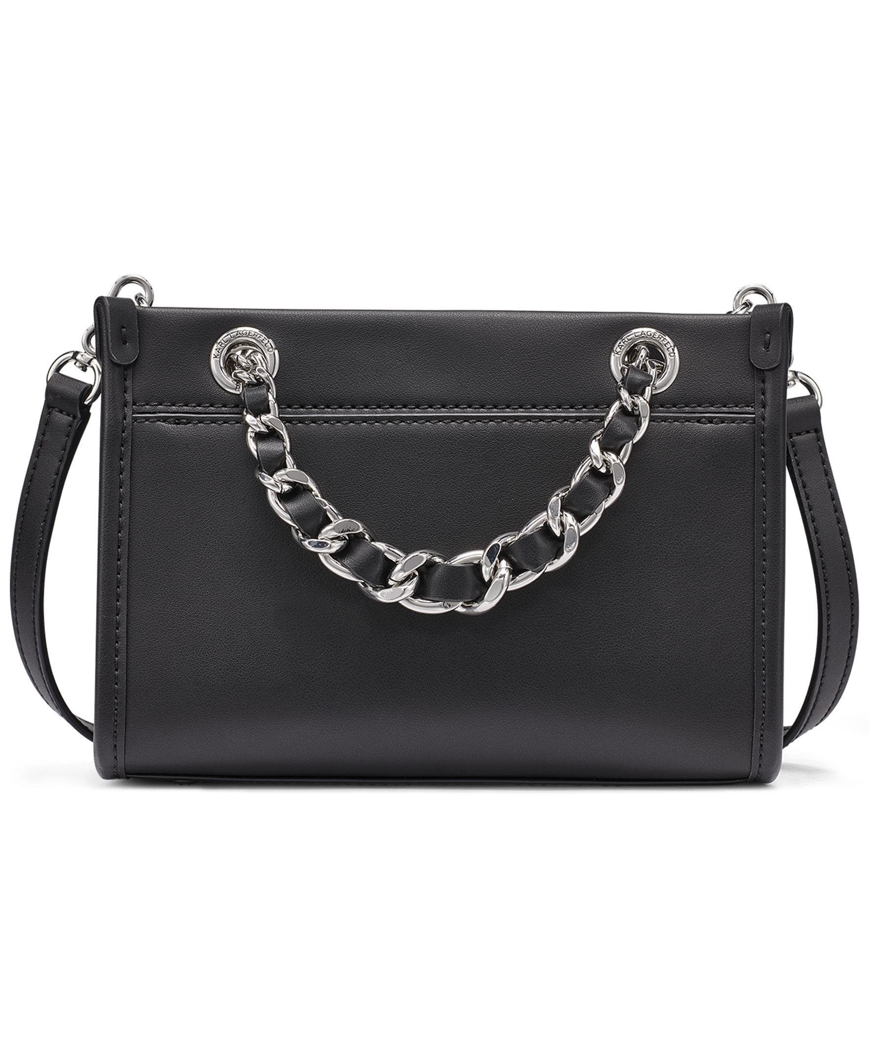 KARL LAGERFELD PARIS Savoie Crossbody, Alternate, color, Black/Silver