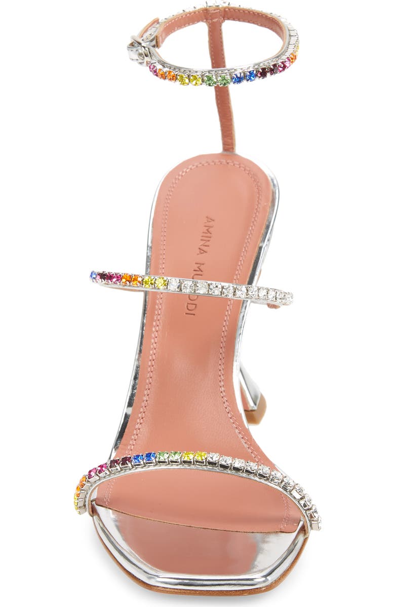 Amina Muaddi Gilda Sunset Rainbow Ankle Strap Sandal, Alternate, color,
